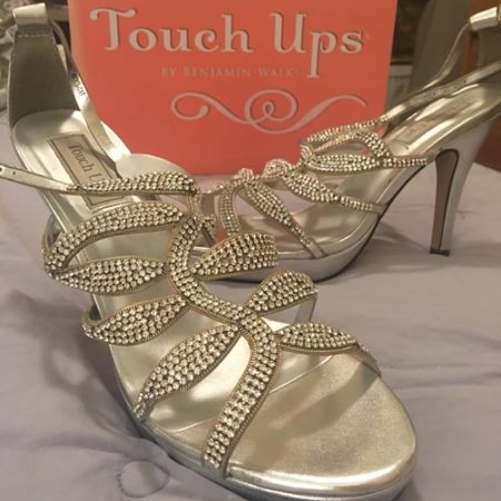 Touch Ups Silver Rhinestone Vine Heels